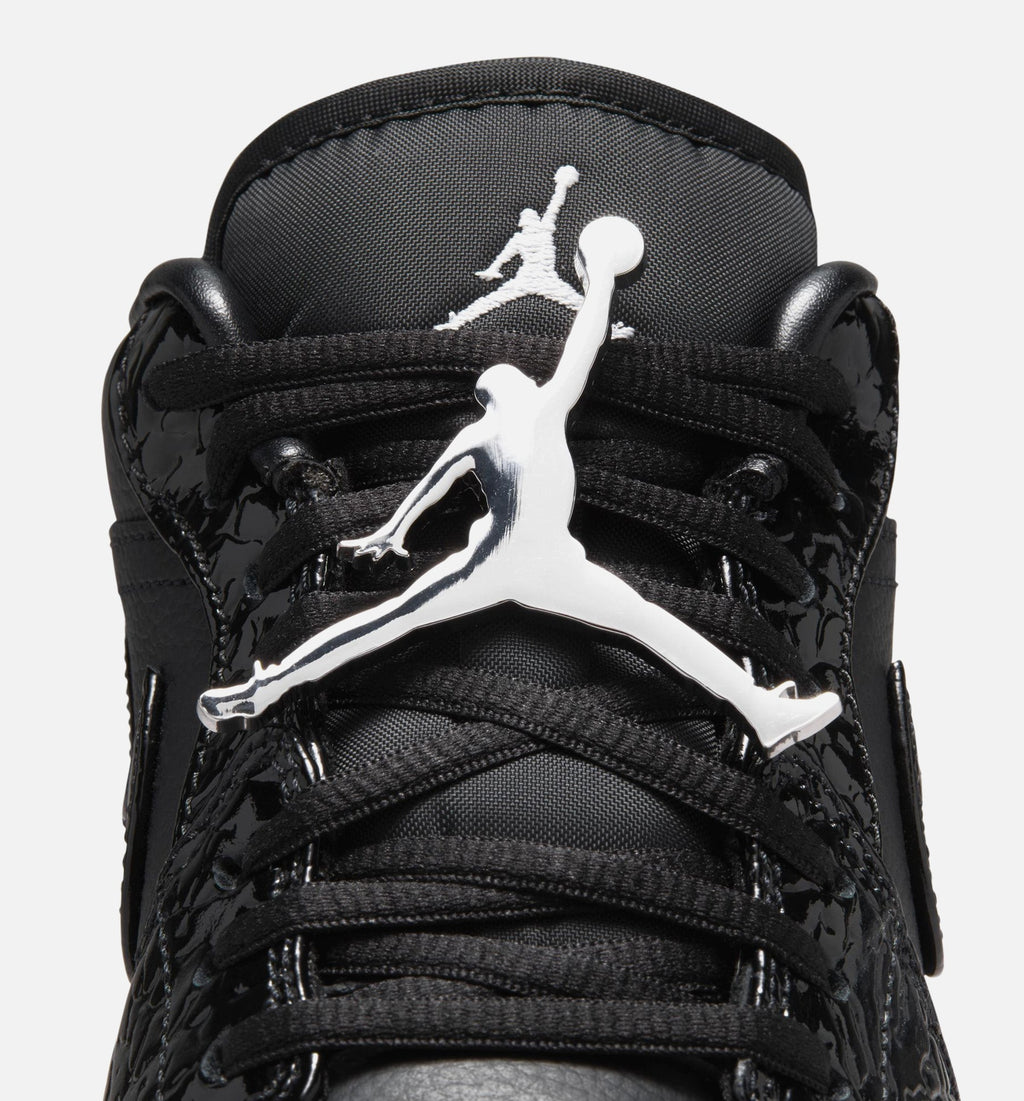 Air Jordan 1 Low Patent Elephant Women's Sneakers - Black / White / Metallic Silver