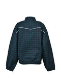 BREATH SCRIPT LOGO check-pattern zip-up jacket