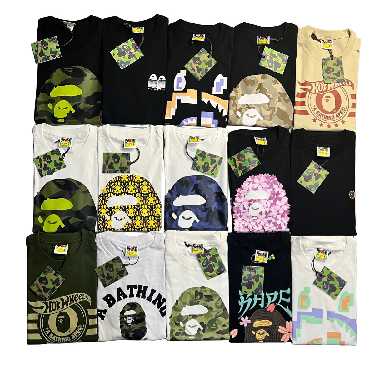 Bape Ape Head Camo Graphic Oversized Short Sleeve Tee Multi‑Style